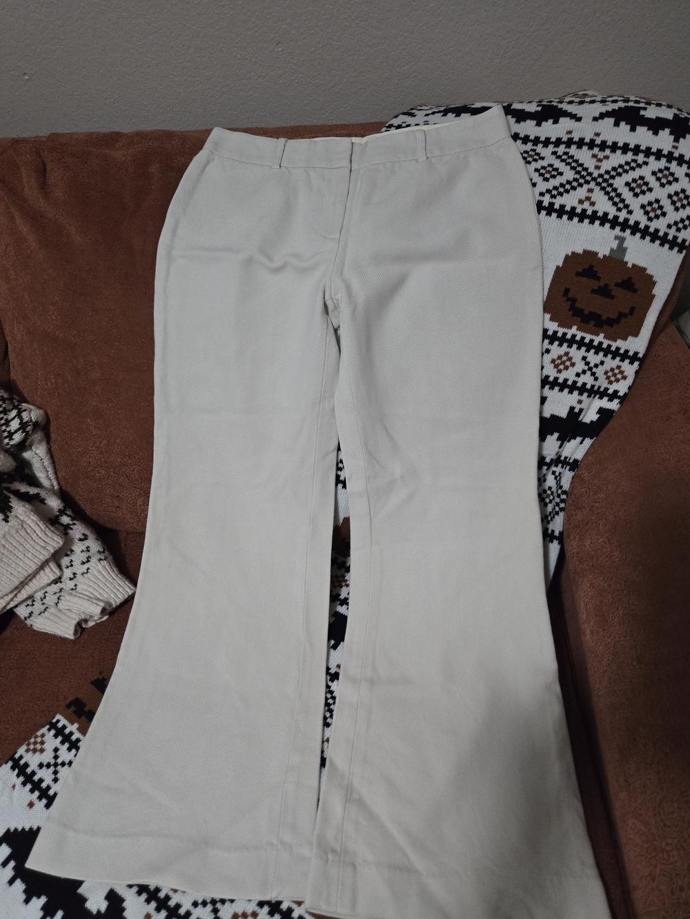 Tory Burch Cream Flare Pants